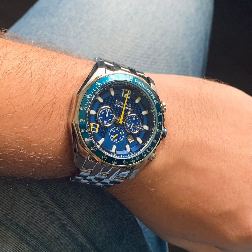 Relógio Magnum Mostrador Azul com Cronógrafo e Taquímetro - MA32167F 