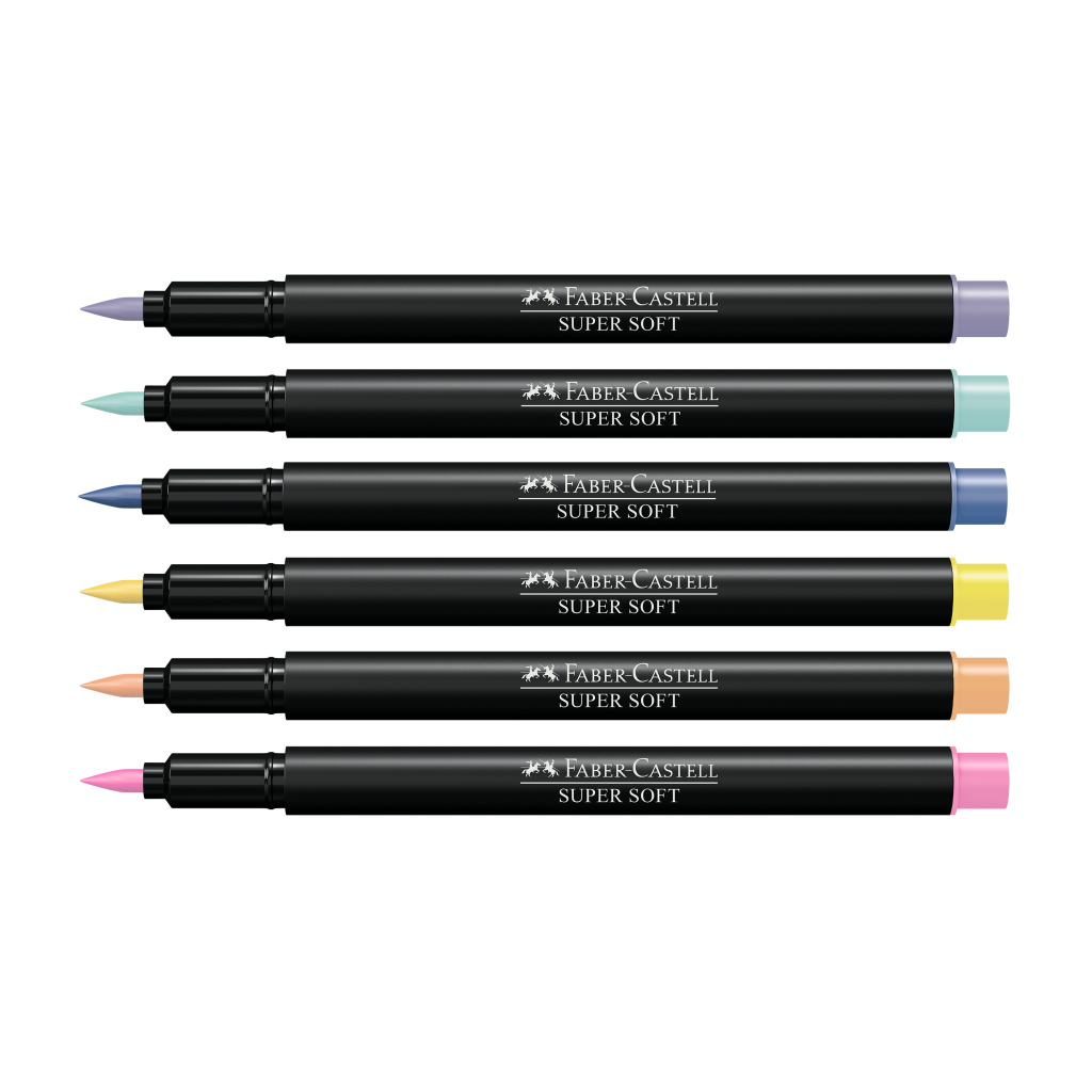 Caneta Hidrográfica Faber Castell Brush Pen Super Soft Tons Pastel
