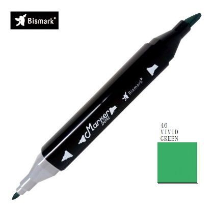 Caneta Marcador Permanente Duas Pontas 046 Vivid Green Bismark
