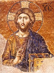 Cristo Pantocrator Hagia Sophia, Istambul Cerca de 1185 mosaico (detalhe)
