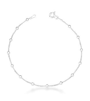 Pulseira Bolinhas Corrente Veneziana V15 Prata 925