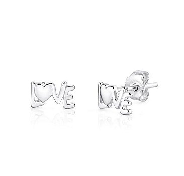 Brinco Love em Prata 925 com Design Delicado