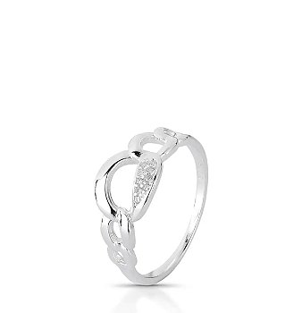 Anel Aros Redondo Prata 925 Feminino Tam 18