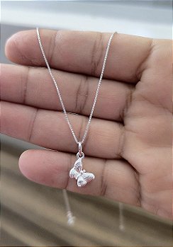 Colar Prata 925 com Pingente Borboleta