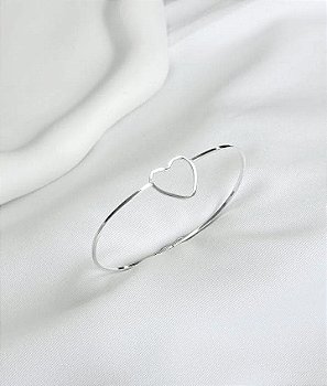 Bracelete Prata 925 com Detalhe Coração