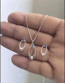 Conjunto Oval Prata 925