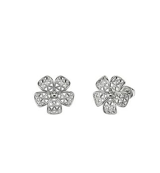 Brinco Flor Prata Médio