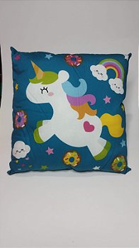 Almofada infantil unicórnio azul