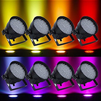 Kit com 8 Refletores LED RGB (Locação 24h)