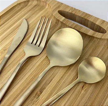 FAQUEIRO ÓPERA 16 PEÇAS DE AÇO INOX CHAMPANHE - LYOR