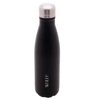 GARRAFA TÉRMICA DE AÇO INOX PAREDE DUPLA ICE PRETA 500ML - WOLFF