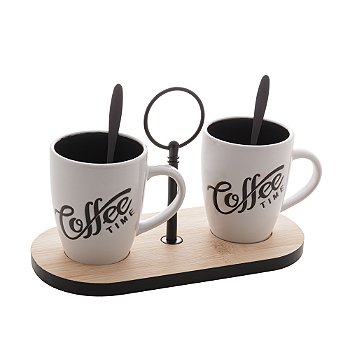 CONJUNTO DE CAFÉ COM SUPORTE EM BAMBU - LYOR
