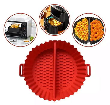 CESTO DE SILICONE PARA AIR FRYER COM DIVISÓRIA 20CM - CLINK