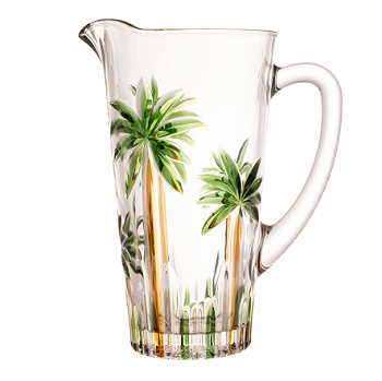 JARRA DE CRISTAL DE CHUMBO PALM TREE HANDPAINT 1,2L - WOLFF