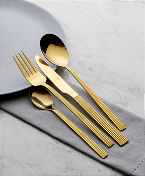 FAQUEIRO 16 PEÇAS DE AÇO INOX ATHENAS DOURADO - LYOR