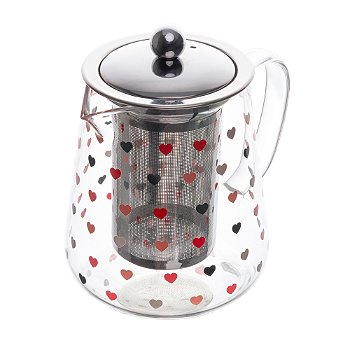 CHALEIRA DE VIDRO COM FILTRO DE AÇO INOX LOVE 750ML - LYOR