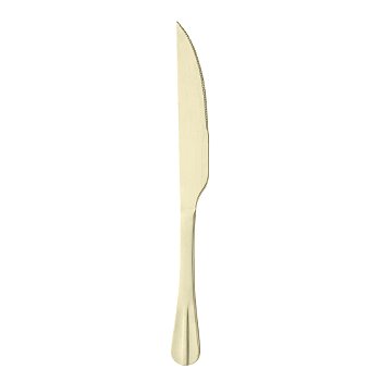 FACA DE ACO INOX PARA ASSADO DOURADA 28,5CM - LYOR