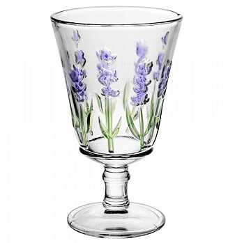 TAÇA PARA ÁGUA DE CRISTAL LAVANDA HAND PAINTING 240ML - LYOR
