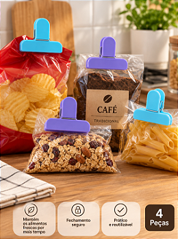KIT 4 PRENDEDORES LACRE PARA EMBALAGEM 4X3CM - CLINK