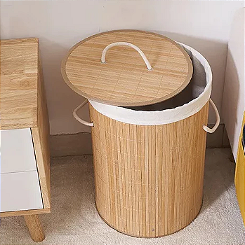 CESTO ORGANIZADOR DOBRAVEL REDONDO BAMBU 35CM X 35CM X 50CM - CLINK