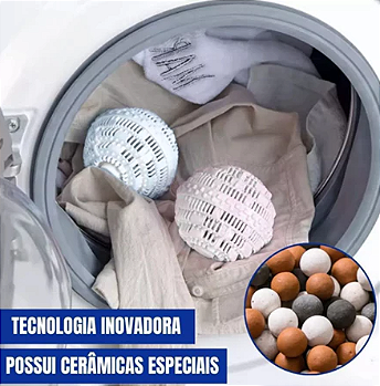 BOLA ECO PARA LAVANDERIA REUTILIZÁVEL E ECOLÓGICA - CLINK