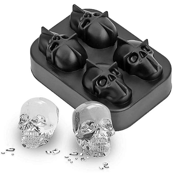 FORMA PARA GELO DE SILICONE CAVEIRA SKULL 11X8CM - CLINK