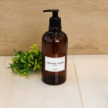 PORTA SABONETE LIQUIDO DE PLASTICO COM PUMP VINTAGE 500 ML - LYOR