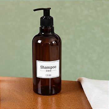 PORTA SHAMPOO DE PLASTICO COM PUMP VINTAGE 500ML - LYOR