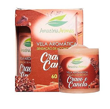 VELA PERFUMADA AMAZONIA AROMAS 60G CRAVO E CANELA - AMAZONIA AROMAS