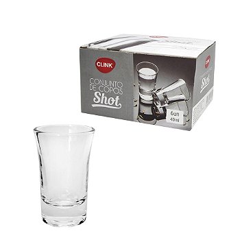 KIT 6 COPOS PARA SHOT DE VIDRO 40ML - CLINK