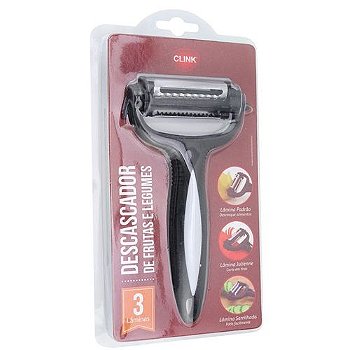 DESCASCADOR 3 EM 1 DE LEGUMES DE AÇO INOX 15X8CM - CLINK