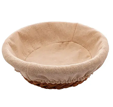 CESTA REDONDA DE RATTAN COM FORRO DE TECIDO 21CM - LYOR