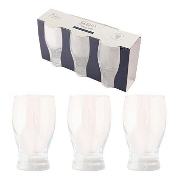 KIT COM 3 COPOS DE VIDRO TULIPA 11X7CM 240ML - FLASHGOODS