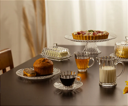 KIT COM 2 XÍCARAS DE CRISTAL PARA CAFÉ COM PIRES RADIAL 90ML - WOLFF