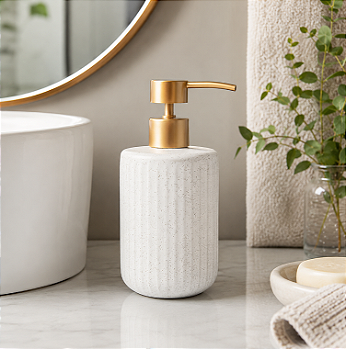 Porta Sabonete Liquido de Ceramica Granilite Clean 430ml - Lyor