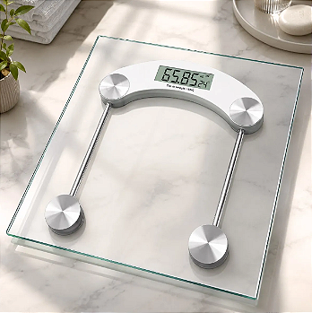 BALANÇA DIGITAL CORPORAL ATÉ 180KG DE VIDRO TEMPERADO TRANSPARENTE - C3B