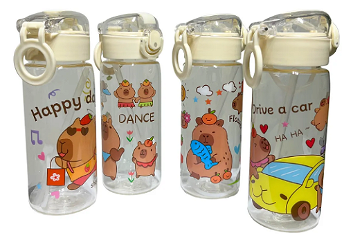 GARRAFA DE ÁGUA DE PLÁSTICO CAPIVARA 400ML - FLASHGOODS
