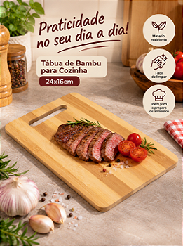 TÁBUA DE BAMBU PARA COZINHA 24X16CM - CLINK