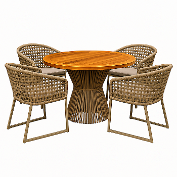 AM              k2- Conjunto Beautiful com 4 Cadeiras