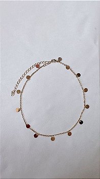 Colar/ Chocker Bolinhas Regulável - Semijoia Banhada Ouro 18 K