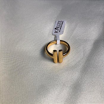 Anel Insp. Alta joalheria Liso Ajustável/Regulavel - Banhado a Ouro 18k - Semijoia
