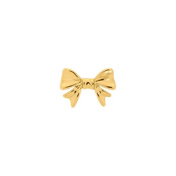 Brinco Laço de Presente Liso - Brinco Pequeno a Médio - Semijoia banhada a Ouro 18k
