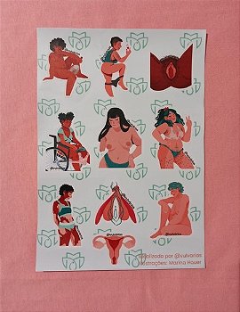 Cartela de adesivos Vulvárias