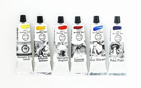 Kit Acrílica Primárias Quentes e Frias | 6 cores Joules & Joules
