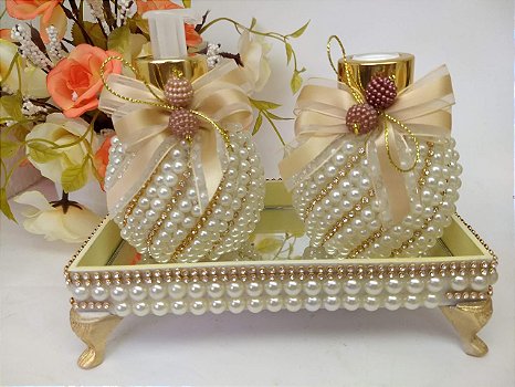Kit Lavabo luxo Aspiral de pérolas