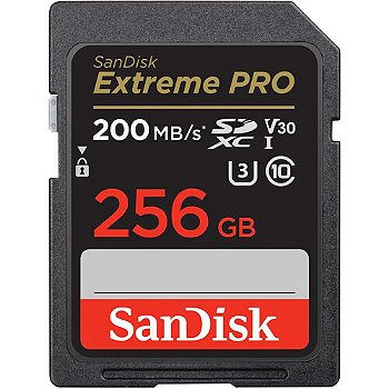 Cartão de Memória SanDisk EXTREME PRO SDXC UHS-I 256GB 200 MB/s V30