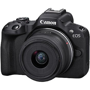 Câmera Canon EOS R50 Mirrorless Preta Kit com Lente Canon RF-S 18-45mm f/4.5-6.3 IS STM