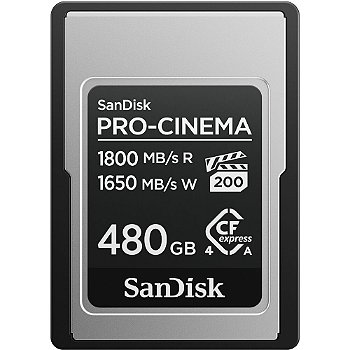 Cartão de Memória SanDisk 480GB PRO-CINEMA CFexpress Type A