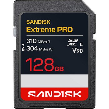 Cartão de Memória SanDisk 128GB Extreme PRO UHS-II SDXC 310 MB/s V90