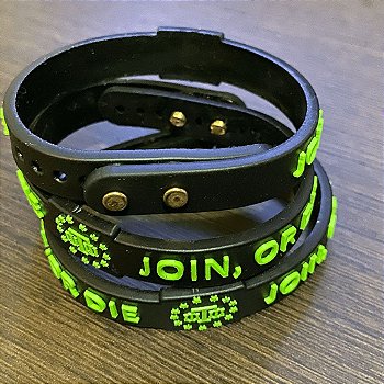 Pulseira de Silicone com Fecho em Latão Join Or Die Team Six Brasil